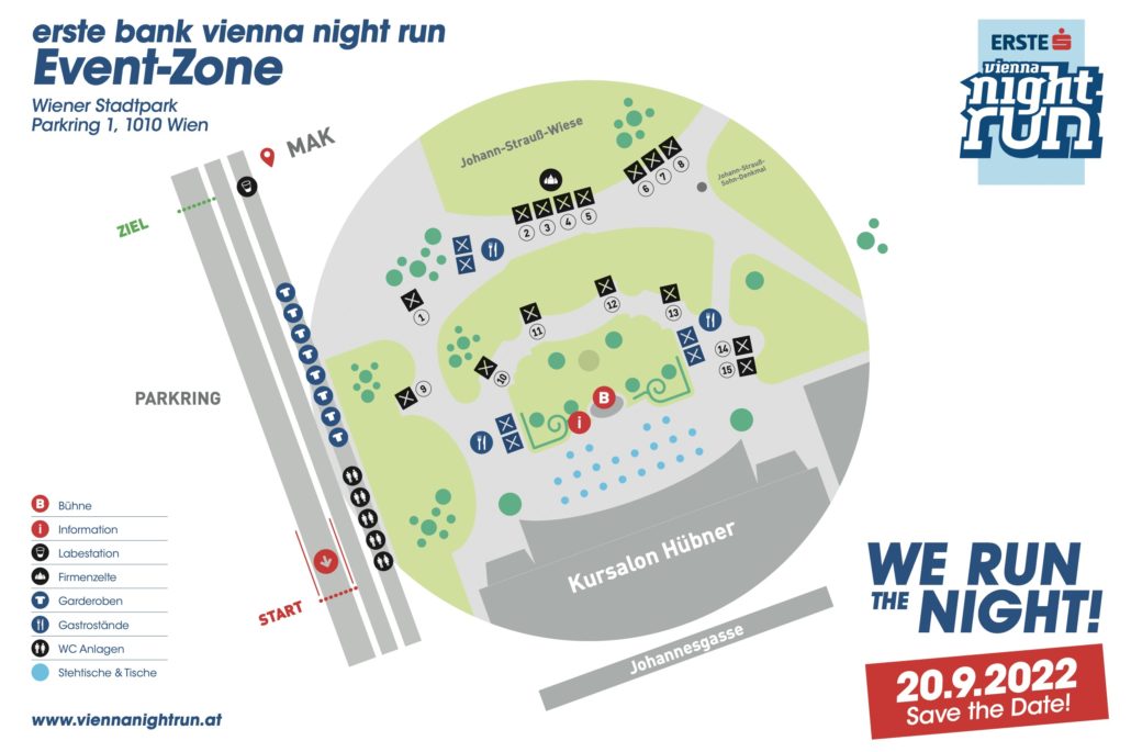 Der vienna night run hat für den diesjährigen Lauf ein neues Eventgelände gesichert: der Wiener Stadtpark!