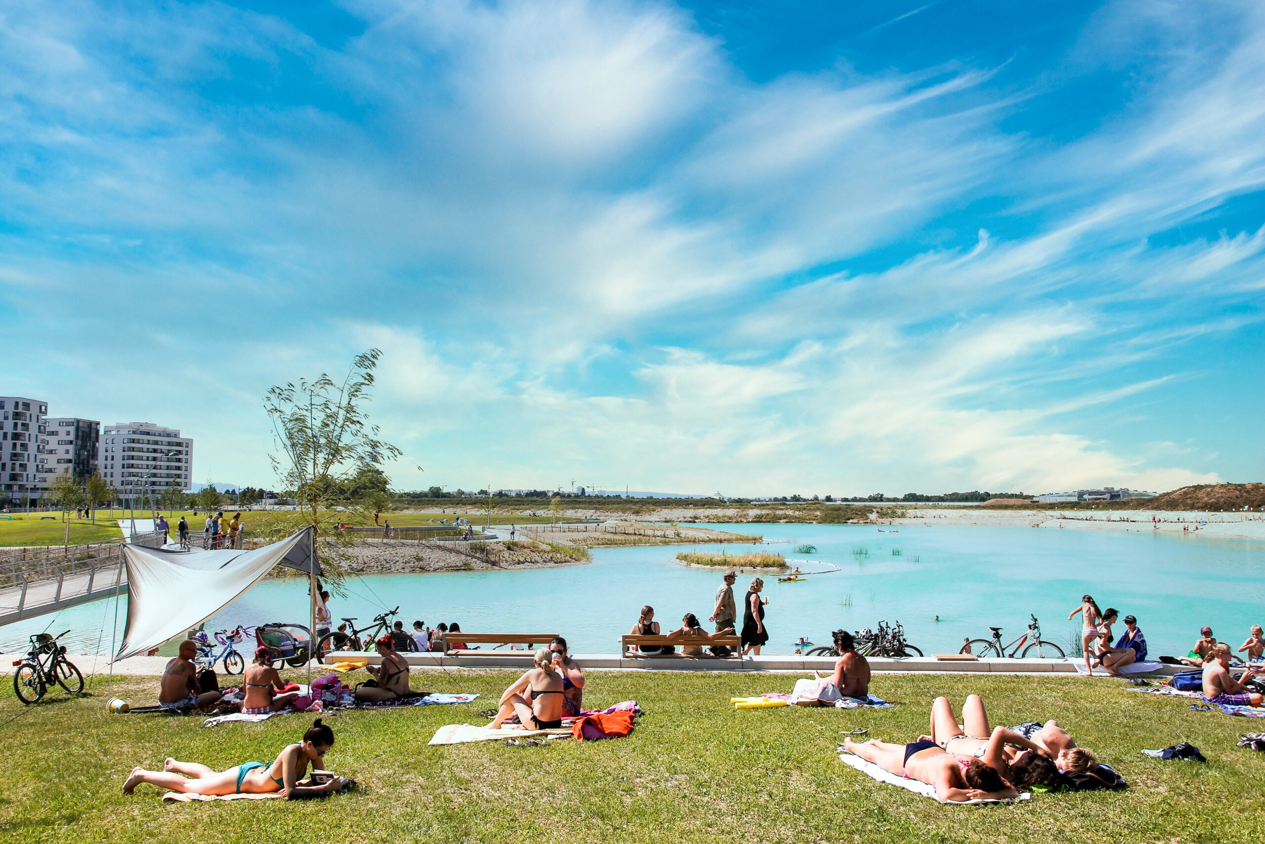 Wie am Meer: See in der Seestadt Aspern. – ©Christian Fürthner